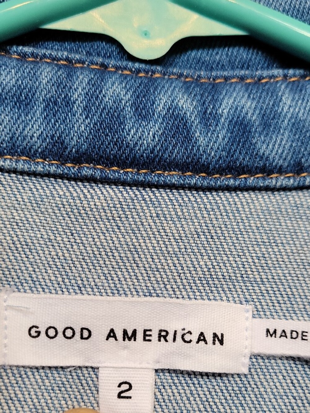 Good American Fit for Success Denim Romper Size 2 Small Cotton Stretch - Picture 2 of 16